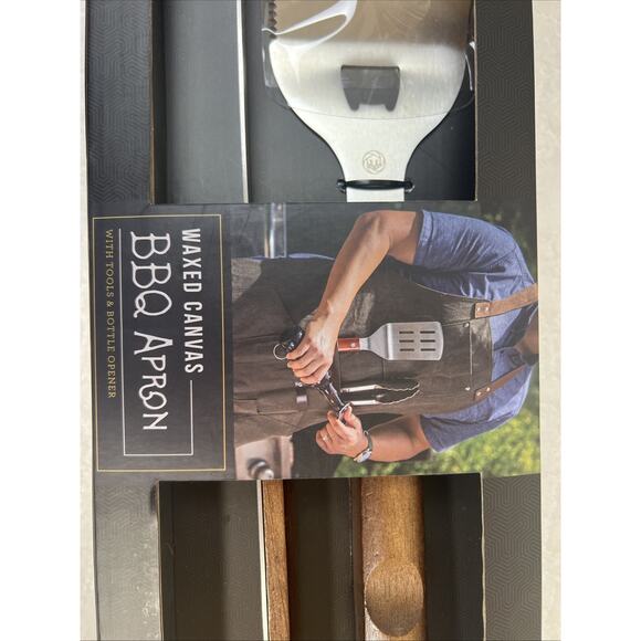 New! BBQ Apron Grill Tools and Bottle Opener Picnic Time Waxed Canvas - Picture 3 of 8